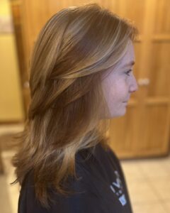 auburn hair sunkissed highlights norwalk CT