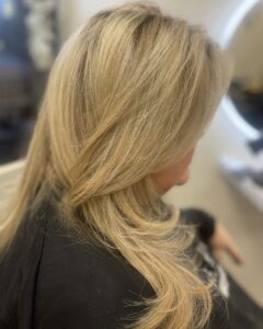 rooted blonde with long layers norwalk CT